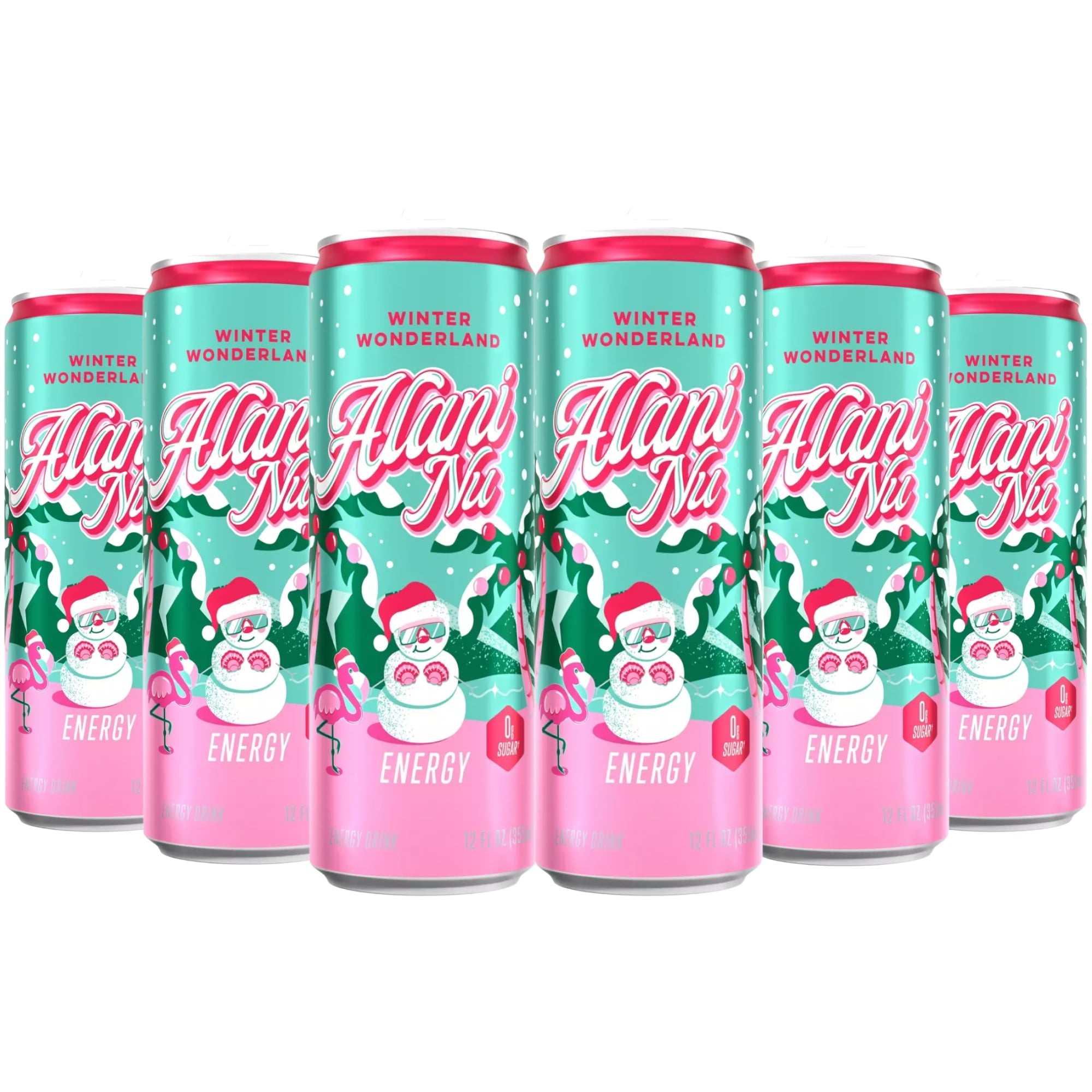 New Energy Drinks Winter Wonderland Flavor Sugar-Free, Low-Calorie, Energy Boost Drink 12 fl oz (Pack of 6)