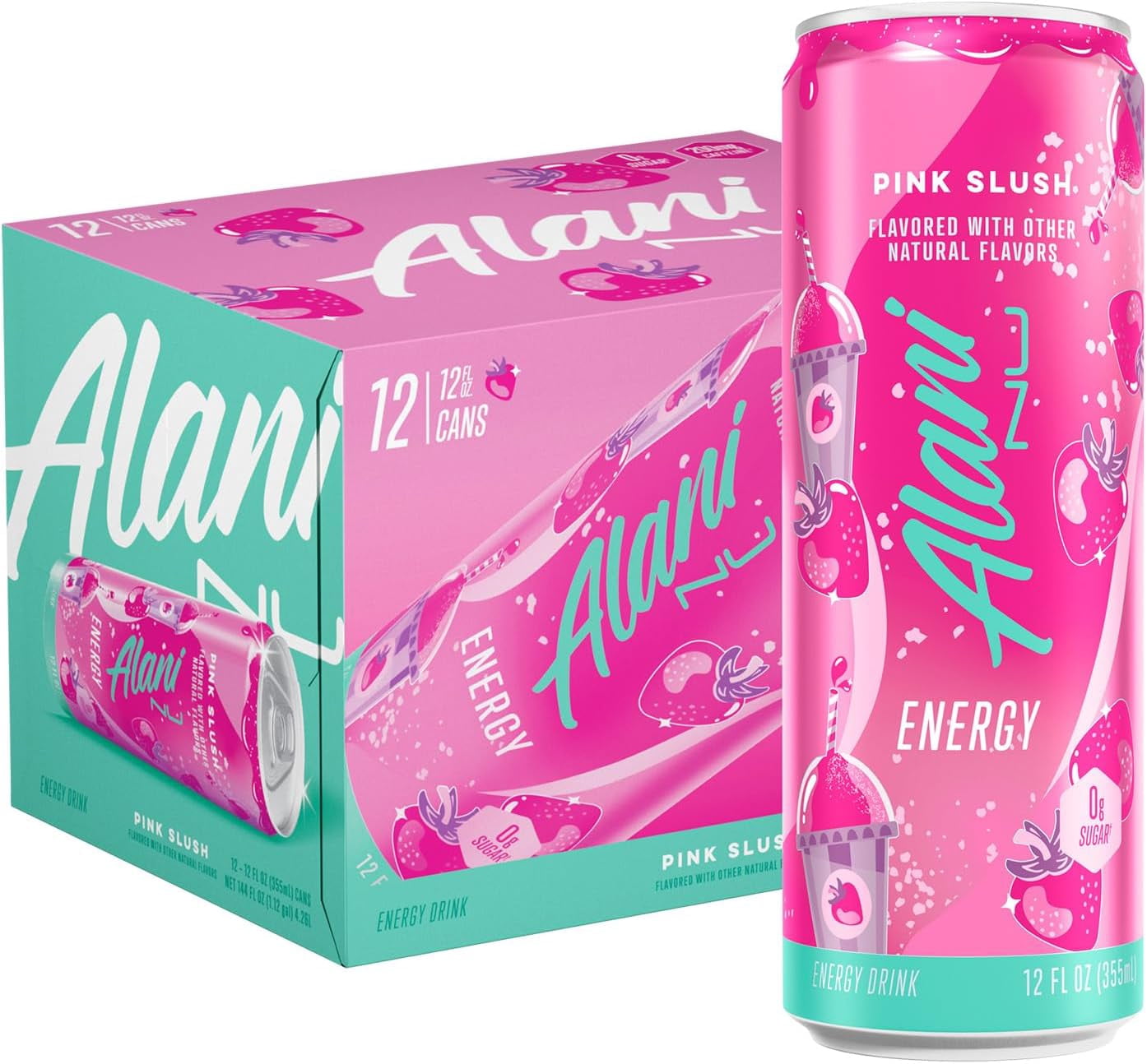 Energy Drink Pink Slush, 12oz Cans, 6-Pack