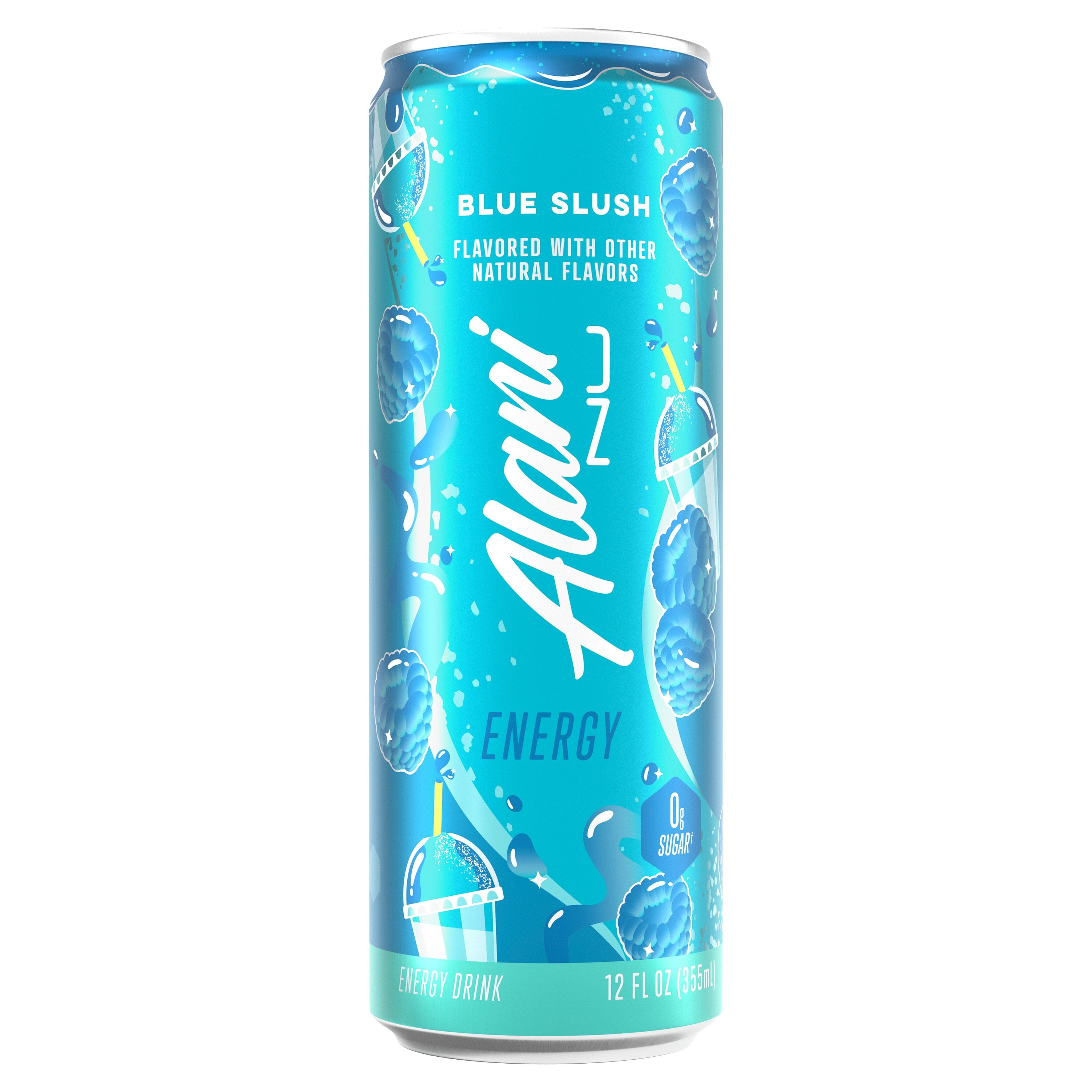 Pack of 2 Nu Zero Sugar Energy Drink - Blue Slush, 12 oz (Package May Vary)