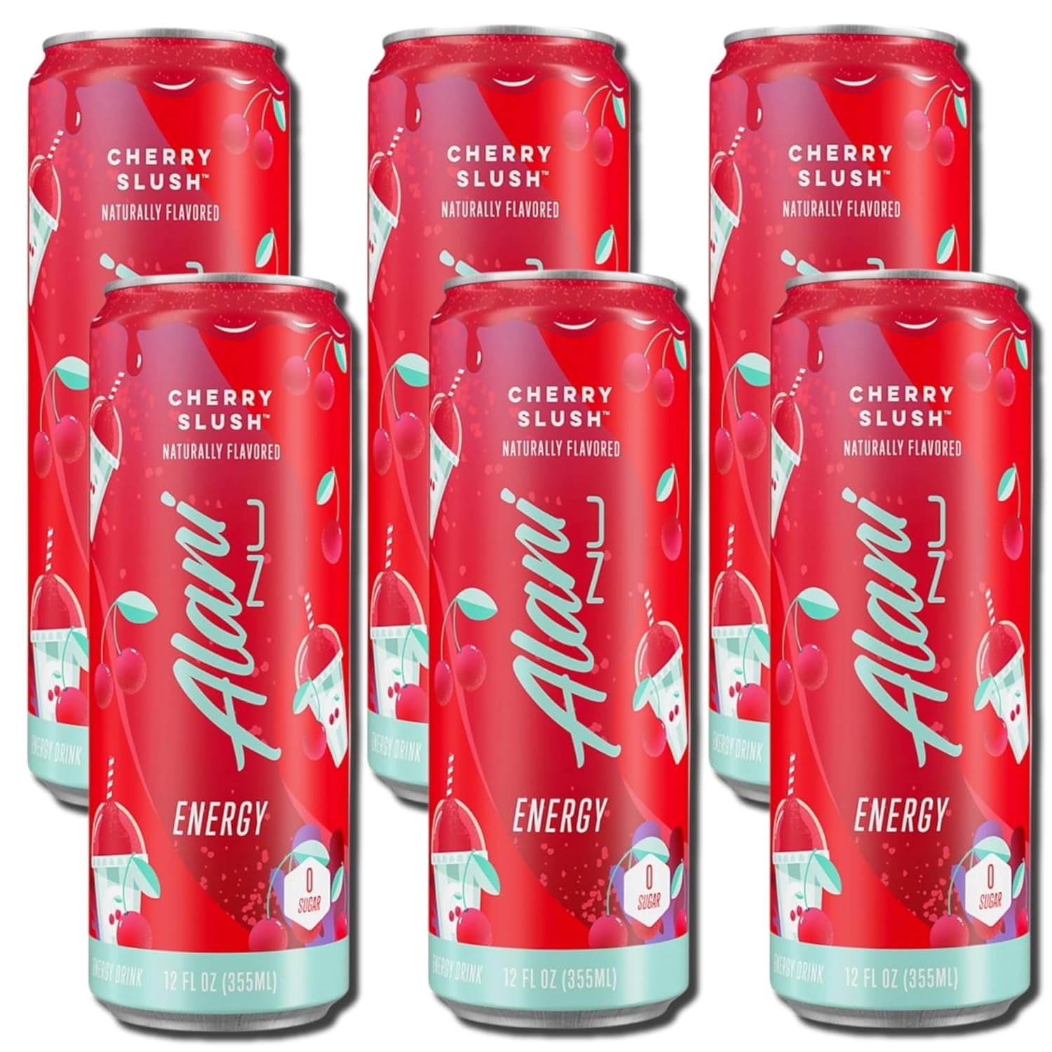 Energy Drink, Cherry Slush, 12 fl oz Can (6 Can)