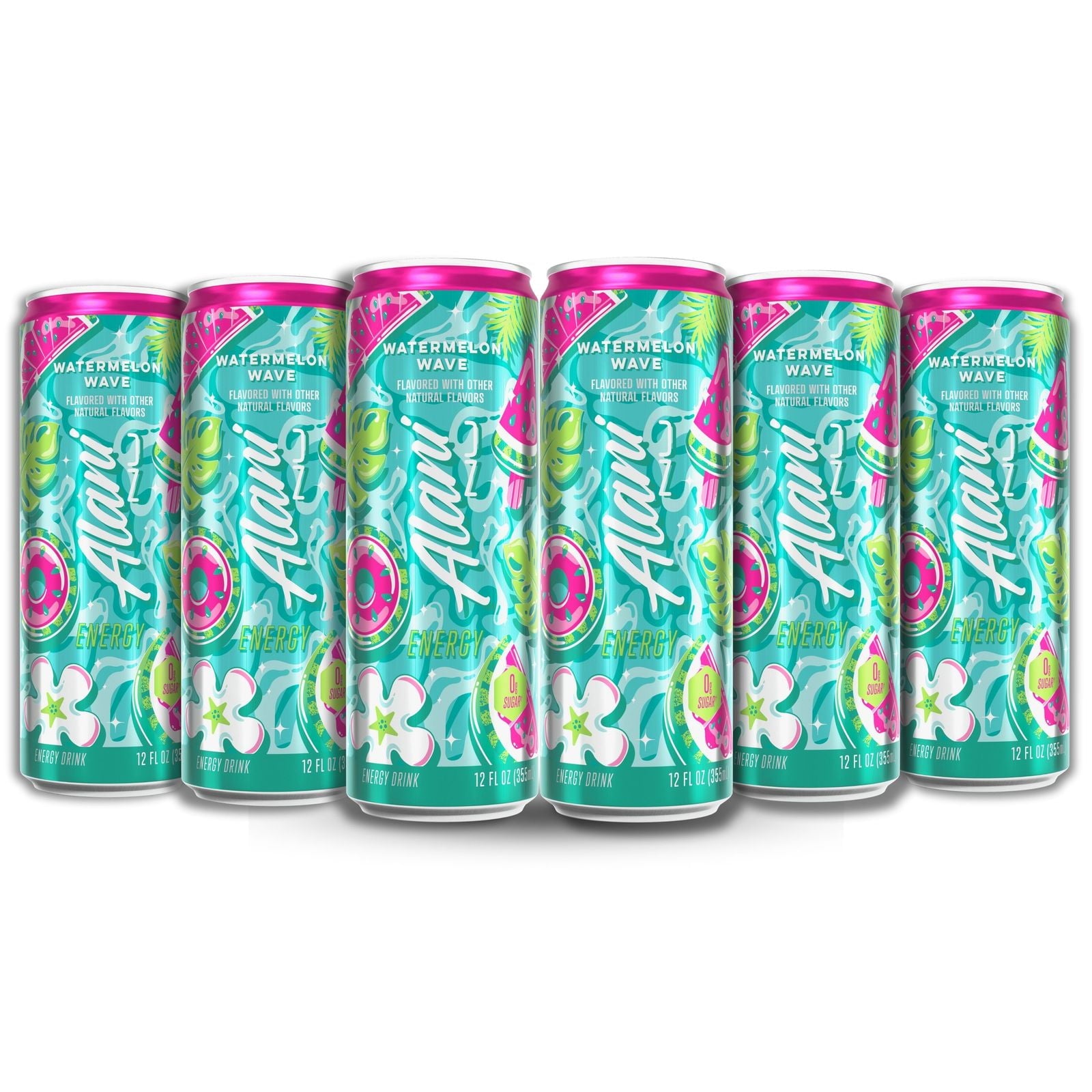 New Nu Energy Drink Watermelon Wave 12 Fl oz (6 Pack)