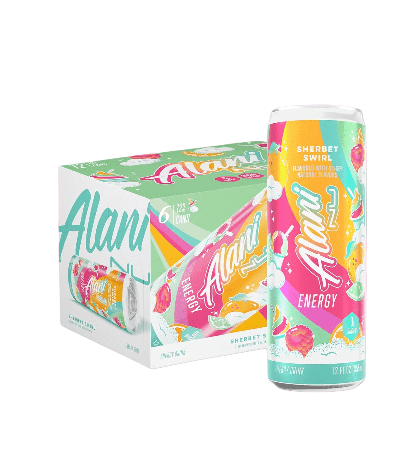 Sherbet Swirl Energy Drink 12 ounce 6 Pack