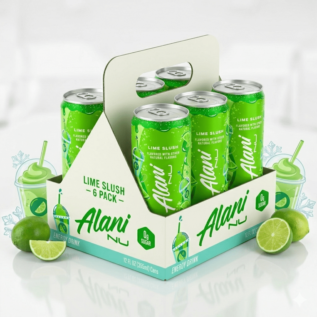 Energy Drink, Lime Slush Flavor, 12 fl oz Cans, 6-Pack