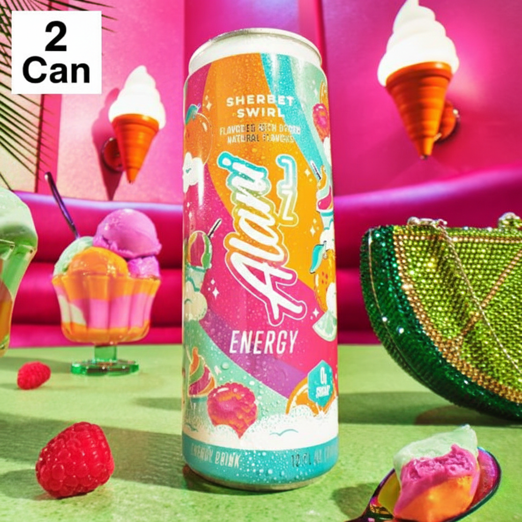Energy Drink Sherbet Swirl 12oz Pack 2 cans