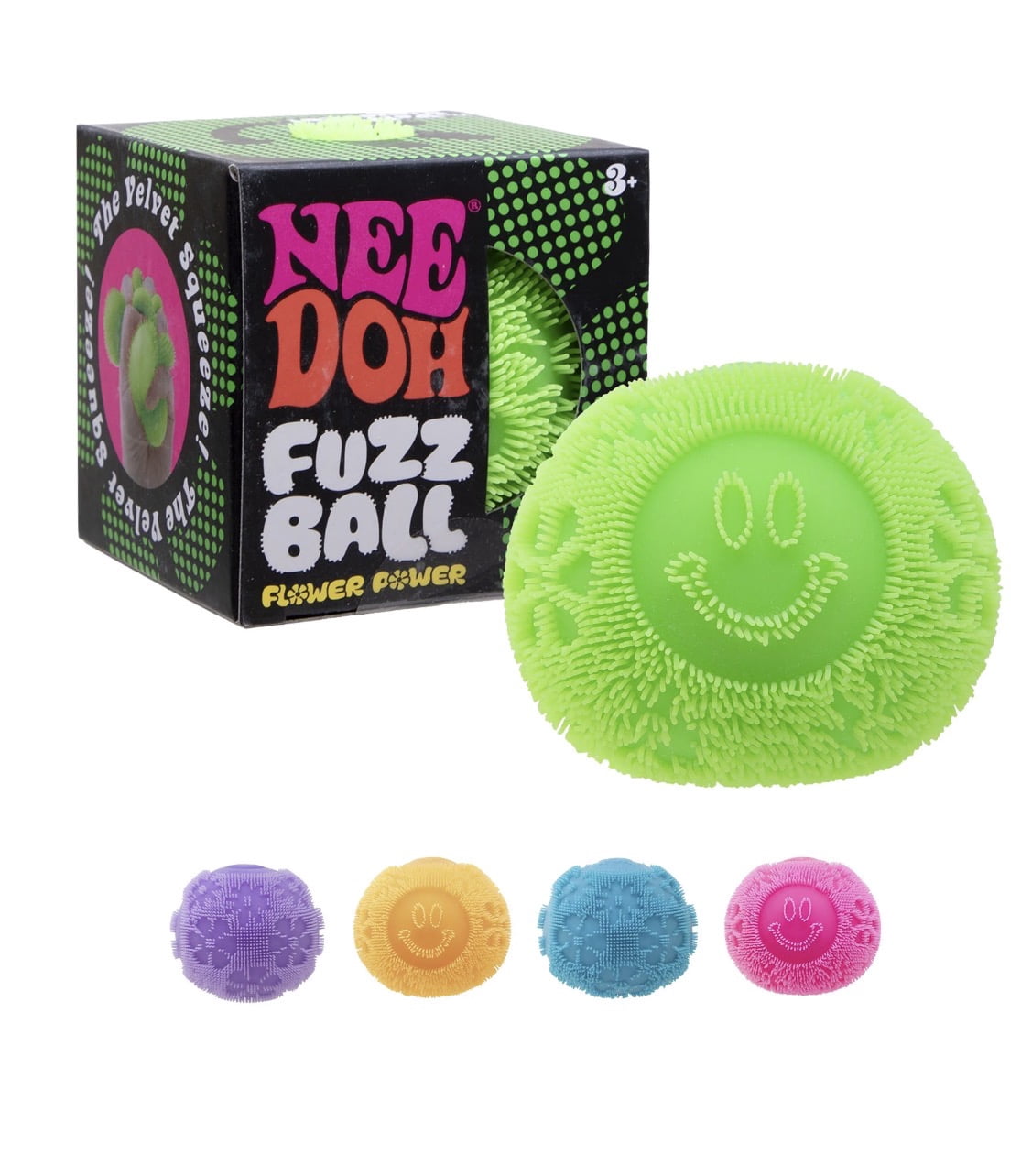 FUZZ BALL FLOWER POWER, 1 RANDOM COLOR CHOSEN, STRESS BALL RELIEVE, SENSORY FIDGET