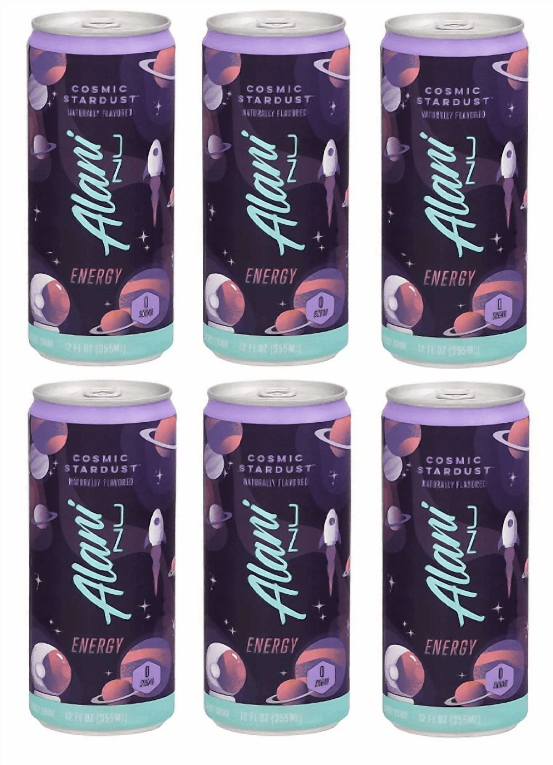 Sugar Free Energy Drink, Cosmic Stardust, 12 fl oz,6 Can, 200mg Caffeine.