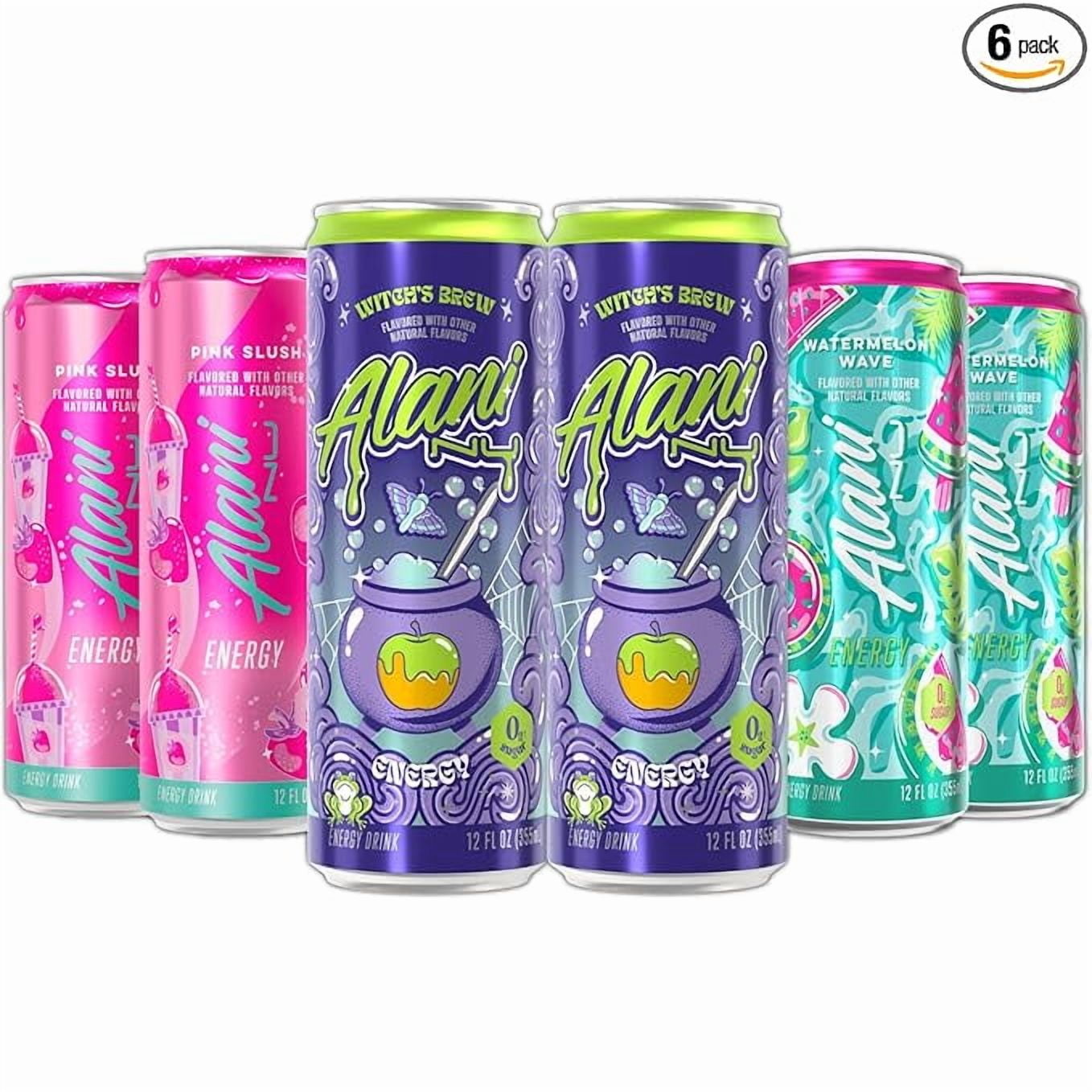 New Energy Drinks Witch's Brew, Pink Slush, Watermelon Wave - Limited Edition Flavors - Variety Pack, Sugar-Free, Low-Calorie, 200mg Caffeine, Energy Boost Drink 12 fl oz (Pack of 6)