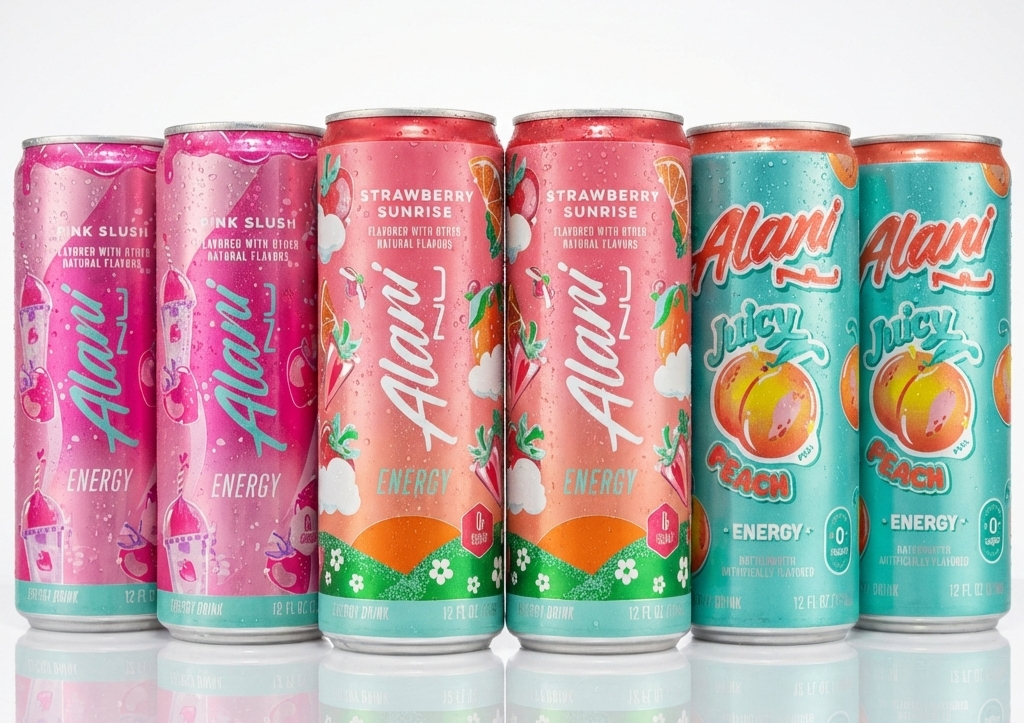 Energy Drinks Strawberry Sunrise, Pink Slush, Juicy Peach Flavors Variety Pack Sugar-Free, Low-Calorie, 200mg Caffeine, 12 fl oz (Pack of 6)