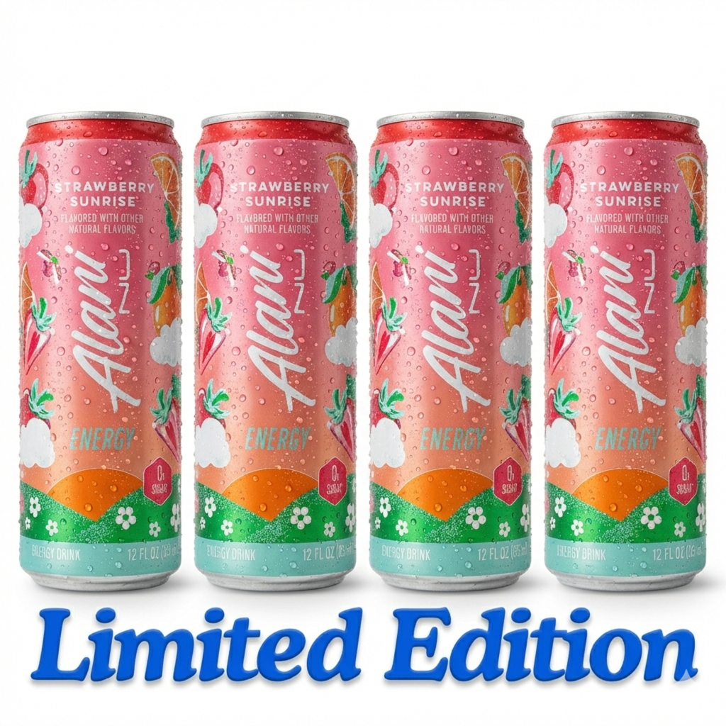 Limited Edition Energy Drink Strawberry Sunrise 12oz - pack of 4