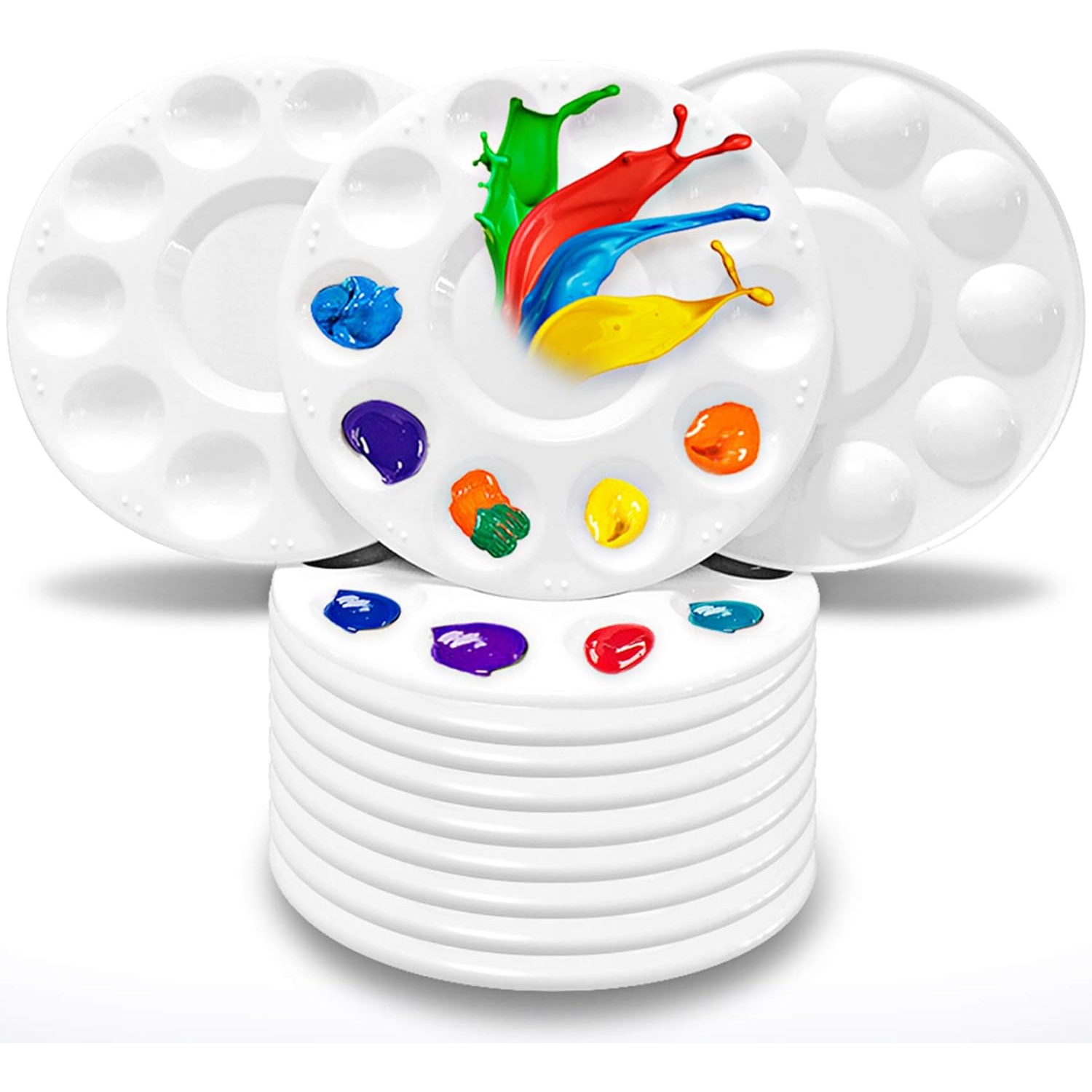 Paint Tray Palettes, Plastic Paint Pallets for Kids or Students to Paints on School Project or Art Class-12pcs