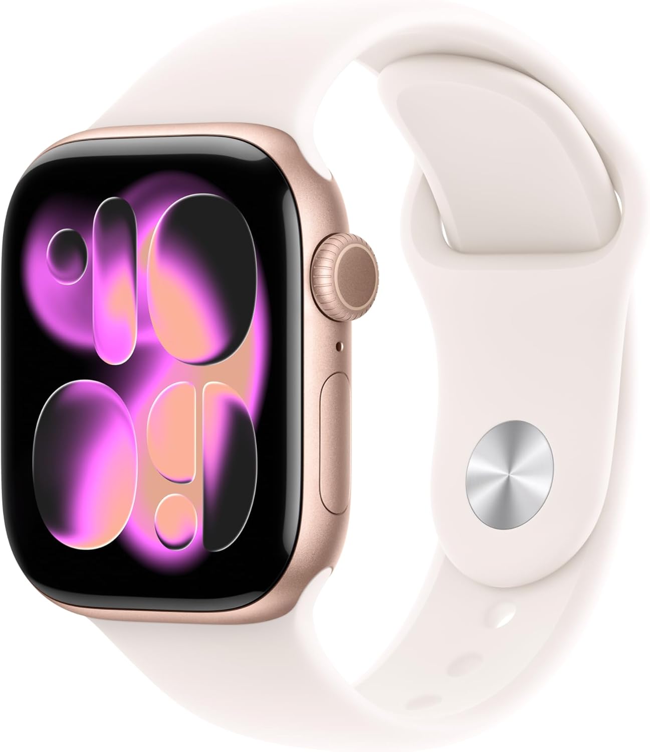 Apple Watch Series 11 [GPS + Cellular 42mm] Smartwatch with Rose Gold Aluminum Case w Light Blush Sport Band - S/M. Sleep Score Fitness Tracker Health Monitoring Always-On Display Water Resistant