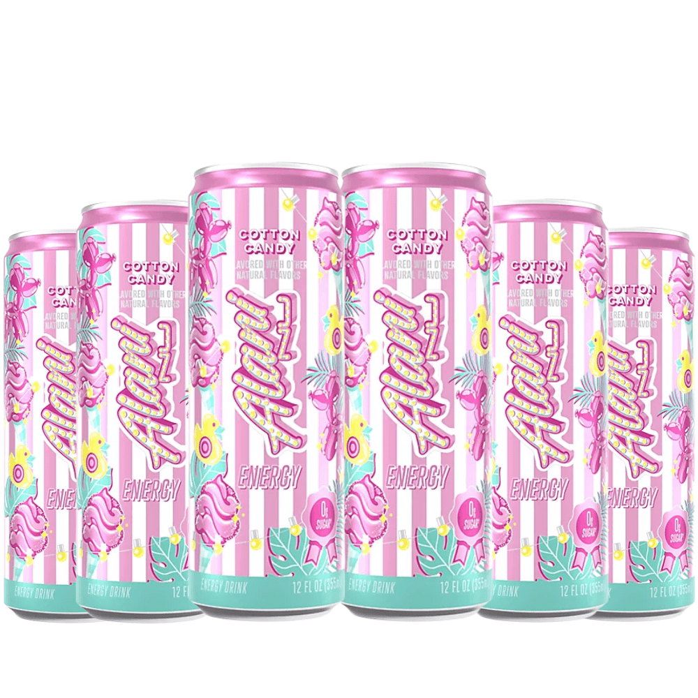 Cotton Candy Slush Energy Drink, 12 fl oz Cans, Pack of 6