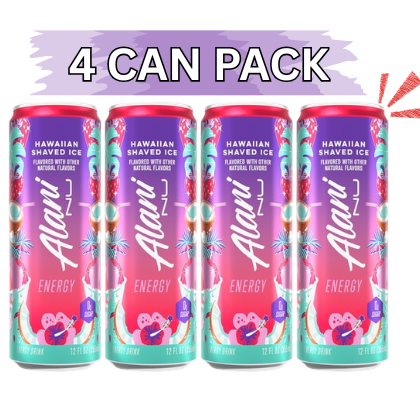 Energy Drink, Hawaiian Shaved Ice, 12 fl oz (4 Can) Repackaged By *PickNGo Market*