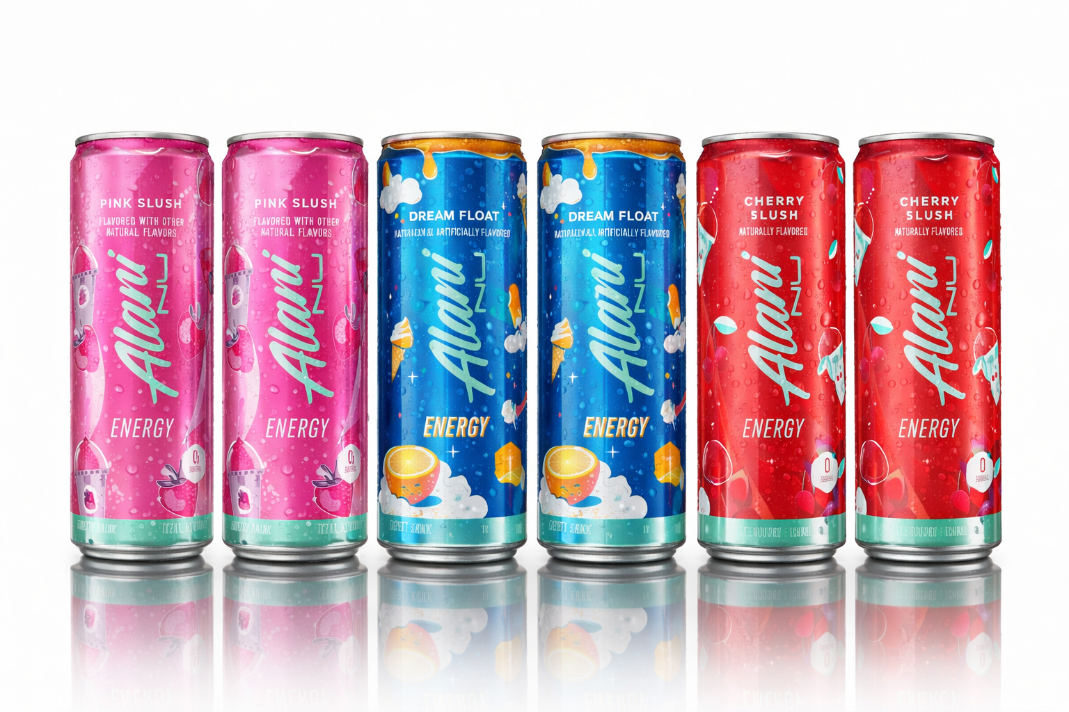 Energy Drink Variety Pack, 12 fl oz Cans (Pack of 6), Pink Slush, Dream Float & Cherry Slush, Zero Sugar, 200mg Caffeine