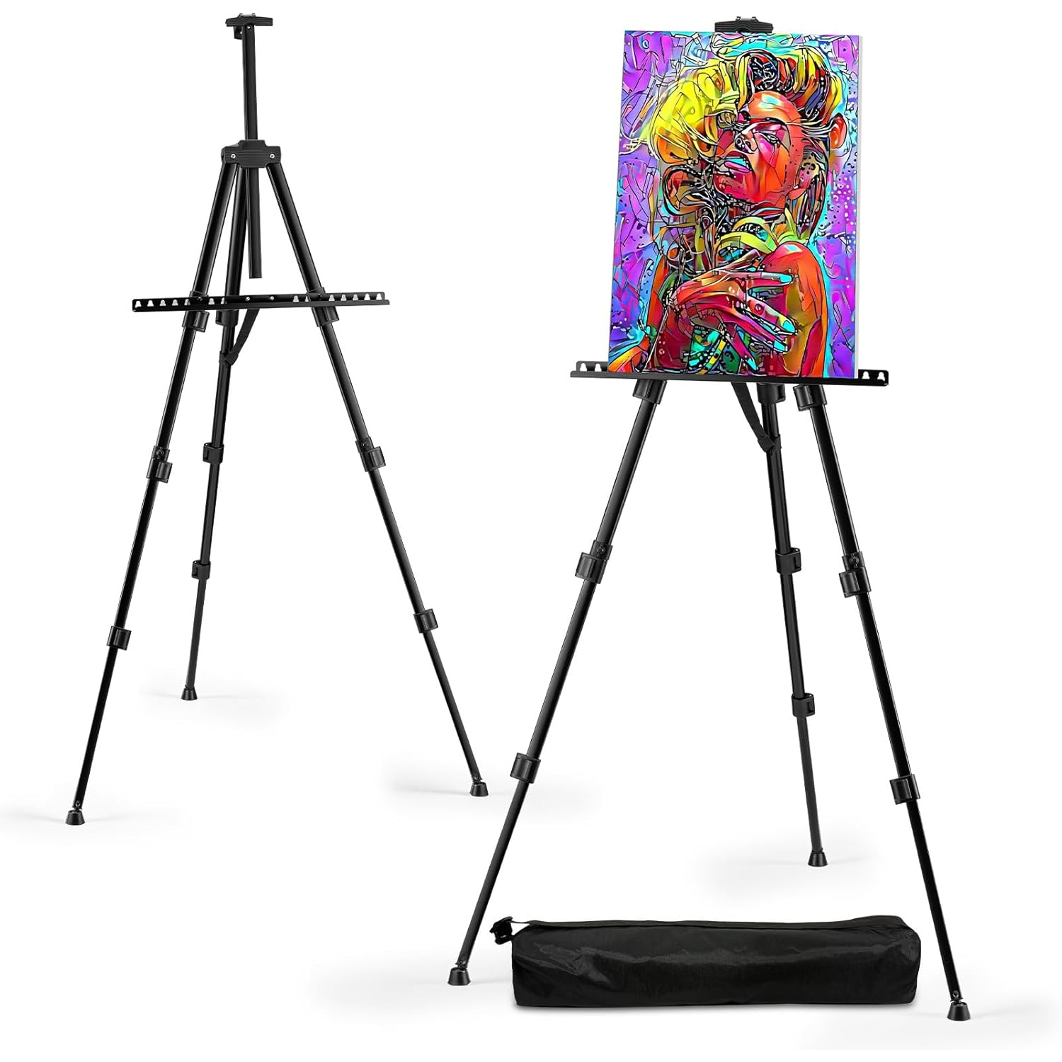 Easel Stand for Sign and Painting - Metal Tripod Adjustable Art Easels for Display Canvases Height from 17 to ...