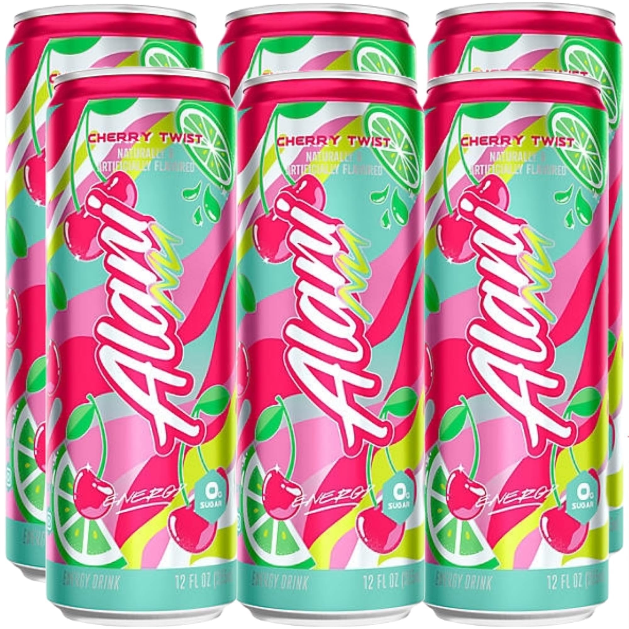 Energy Drink Cherry Twist, 12oz Cans, 6-Pack