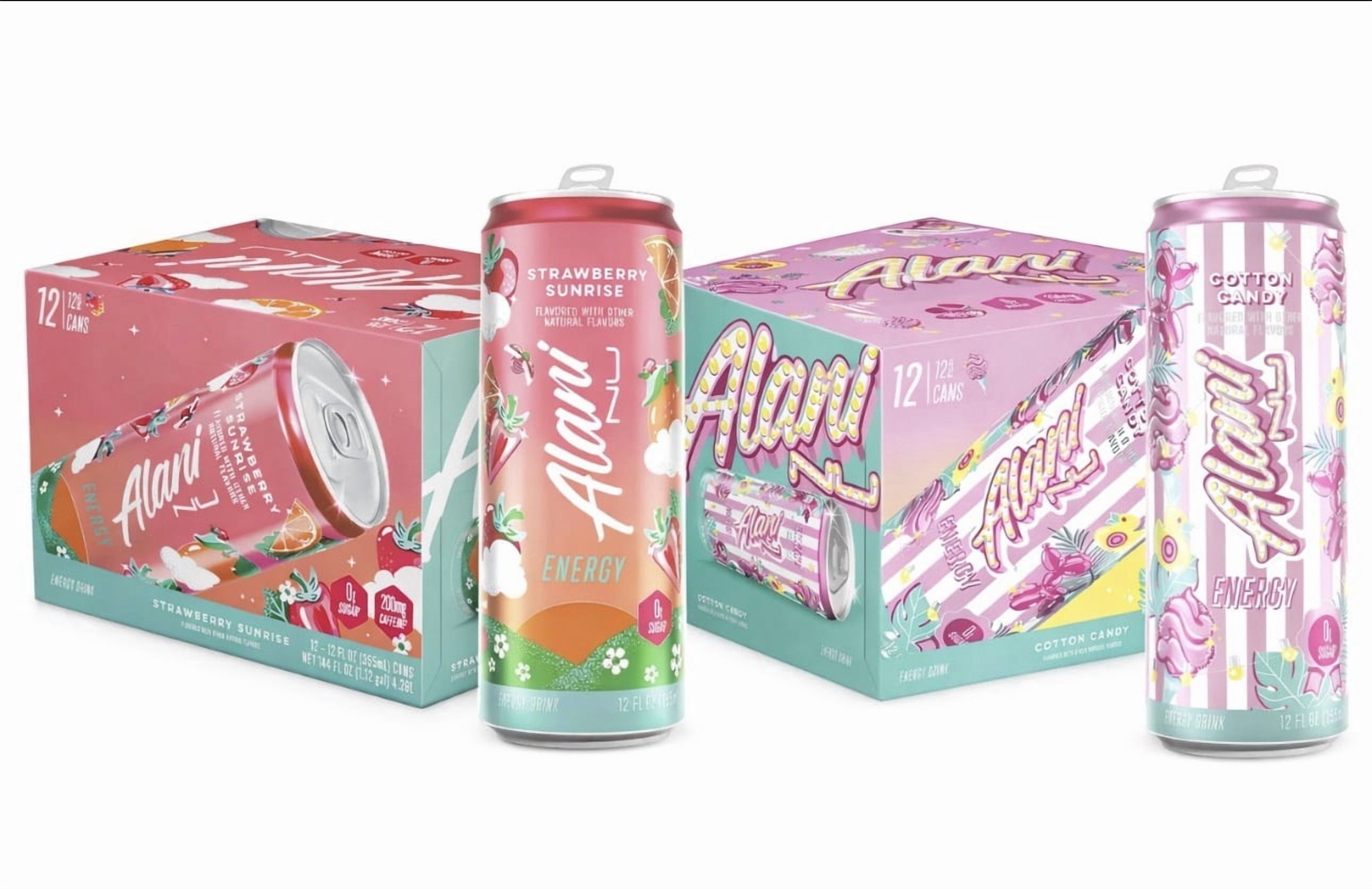 Energy Drink Variety Pack Cotton Candy and Strawberry Sunrise Flavors 24 Count 12 fl oz