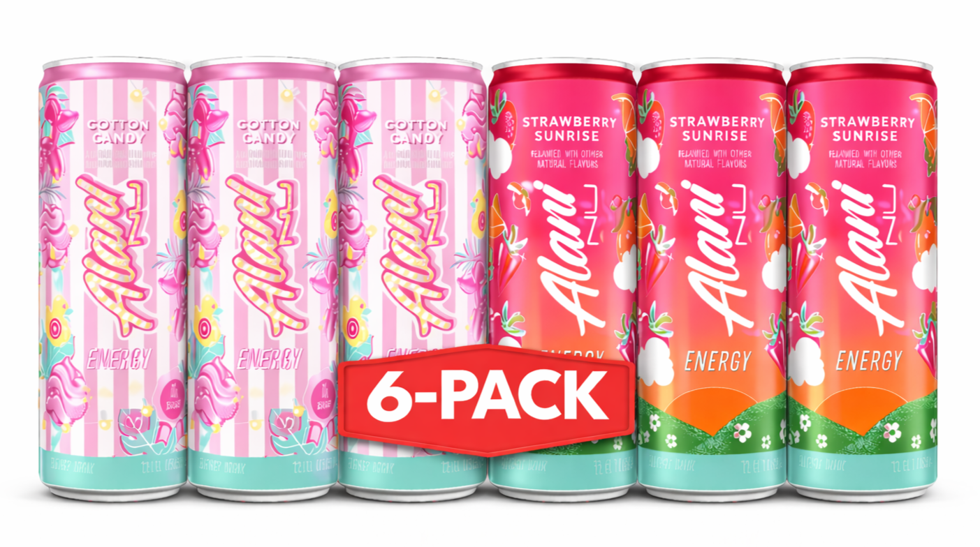 Energy Drinks Limited Addition Cotton Candy & Strawberry Sunrise Flavor Zero Suger, Low - Calorie, Energy Boost Drinks 12 oz (6 Pack)