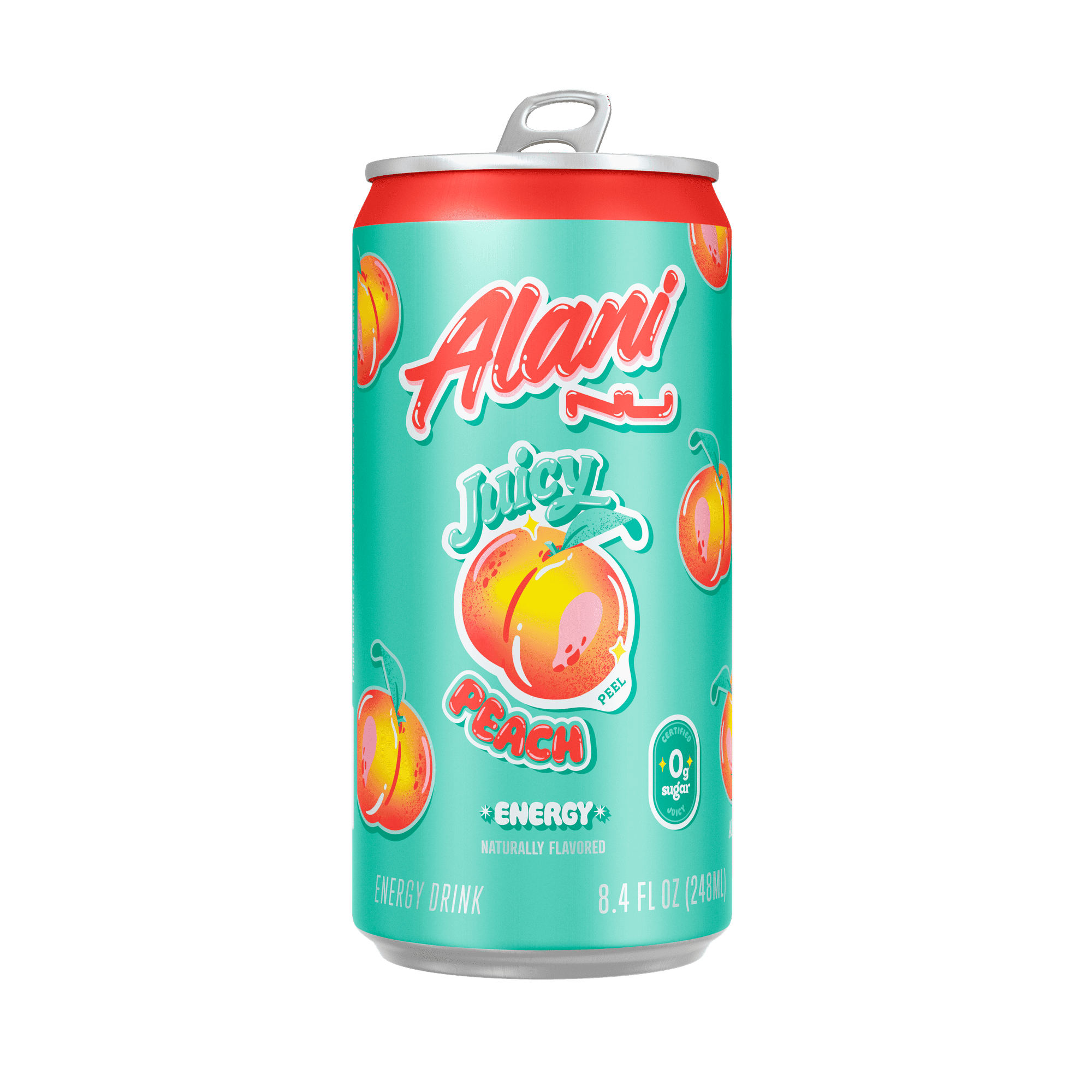Sugar-Free Energy Drink, 8.4oz Juicy Peach-Pack Of 6