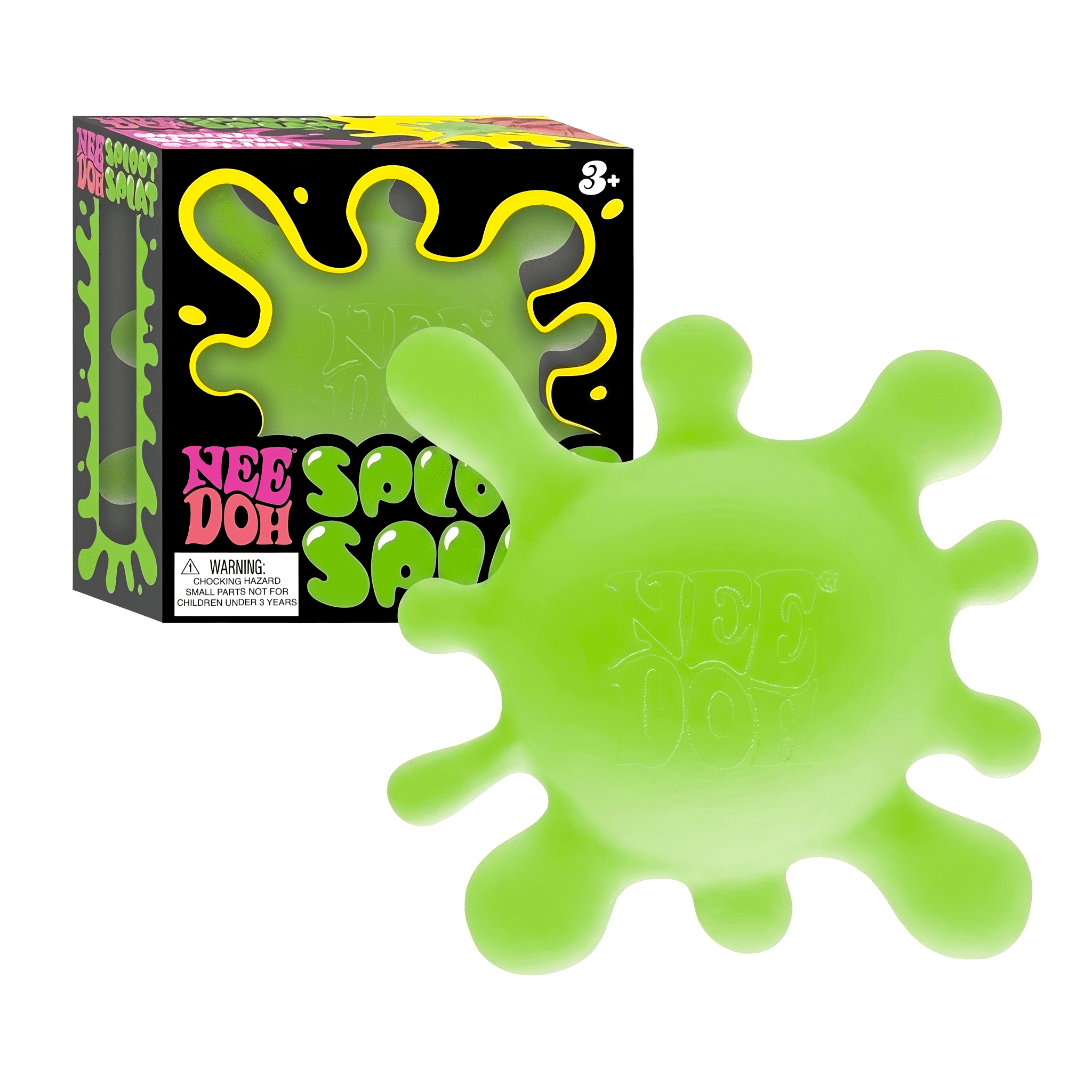 Neon Green Nee Doh Squeeze Gel Sploot Splat Ball Hand Relaxation & Focus