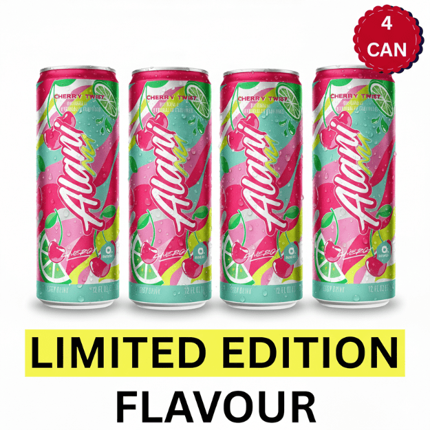 Energy Drink, Cherry Twist Flavor, 12 fl oz Cans (Pack of 4), Zero Sugar, 200mg Caffeine, Limited Edition