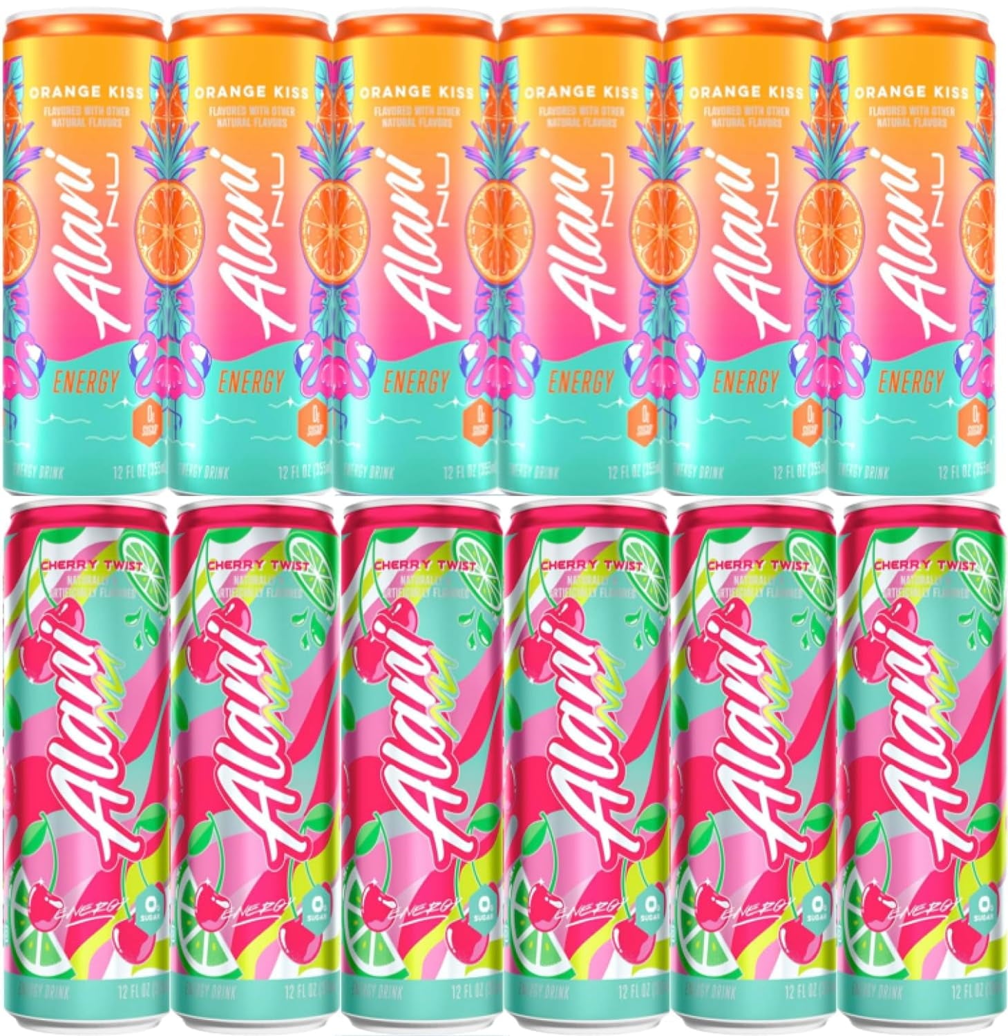 Energy Drinks - Orange Kiss and Cherry - 12 Pack