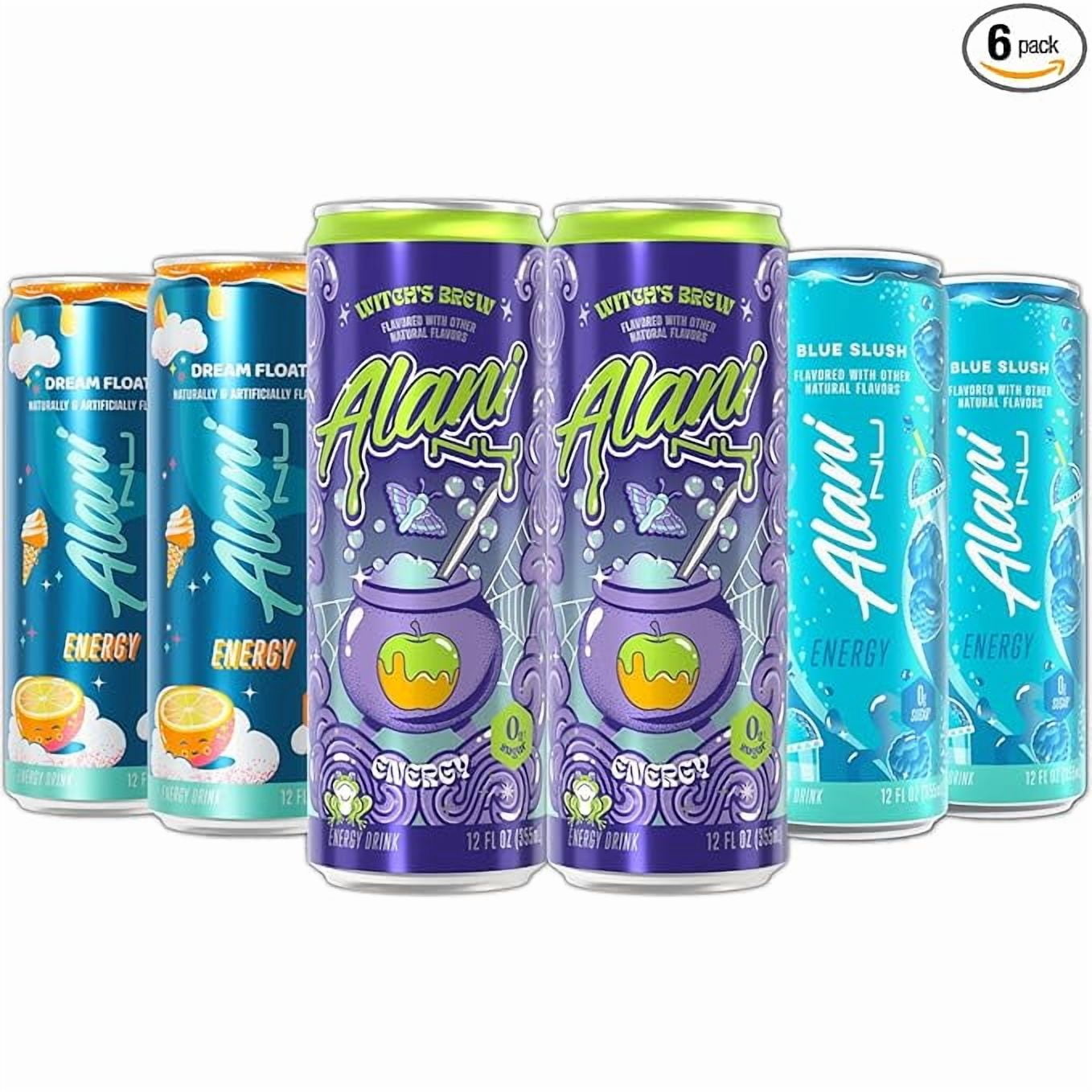 New Energy Drinks Witches Brew, Dream Float, Blue Slush - Limited Edition Flavors - Variety Pack, Sugar-Free, Low-Calorie, 200mg Caffeine, Energy Boost Drink 12 fl oz (Pack of 6)