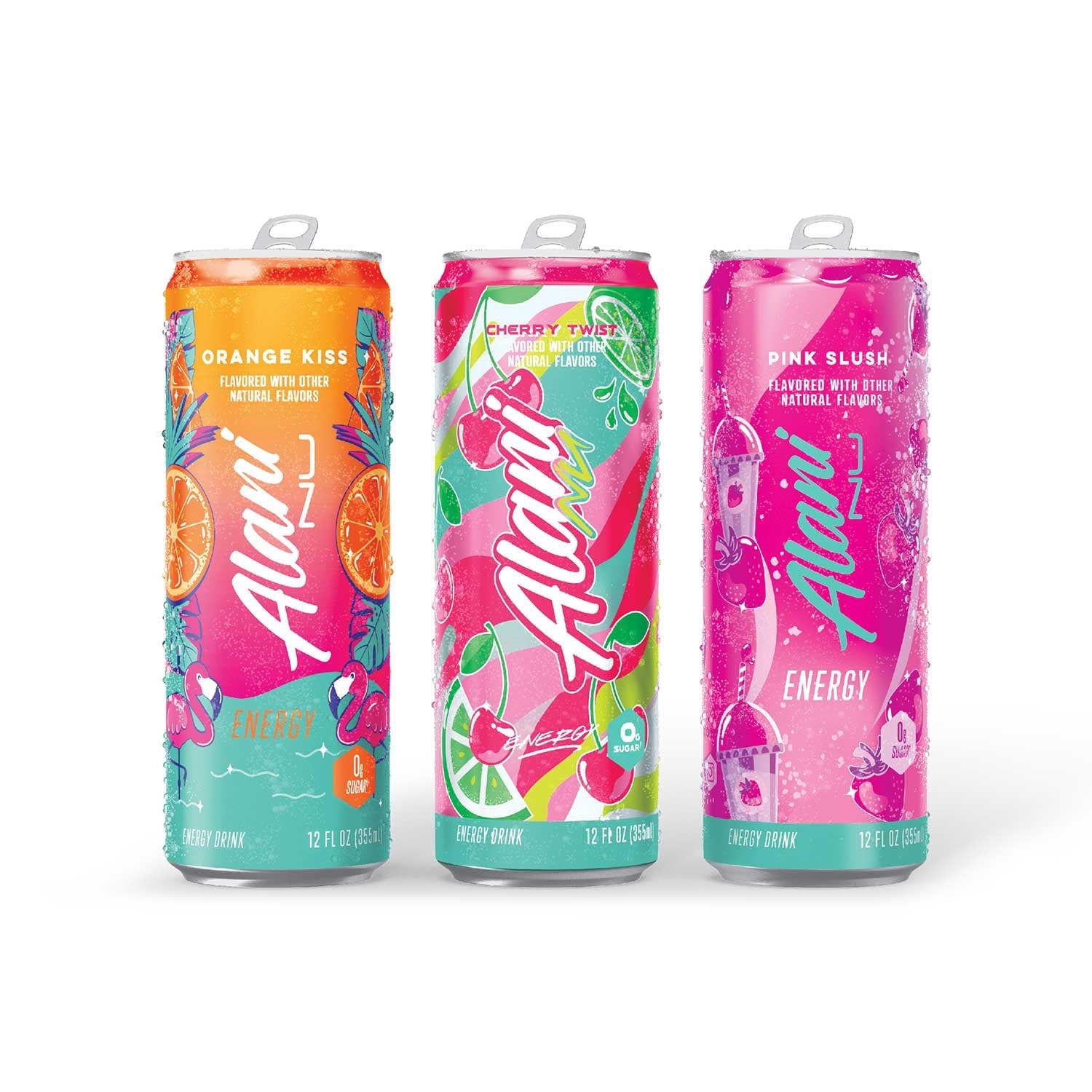Energy Drink 12 oz (3‑Pack) – Cherry Twist, Pink Slush & Orange Kiss