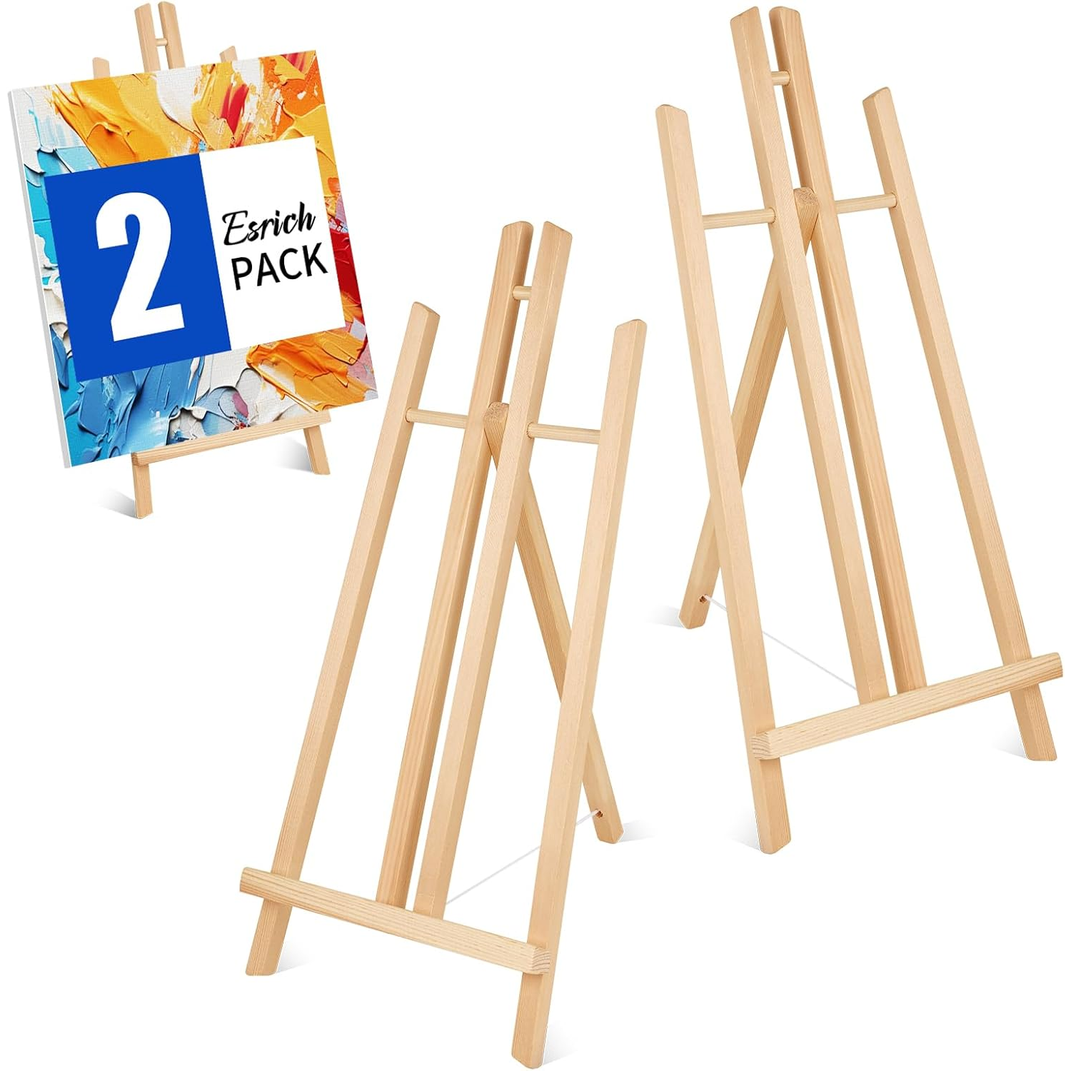 2pcs 17 Inch Tabletop Easels, Easel Stand for Painting,Tripod, Painting Party Easel, Kids Student Desktop Ease...