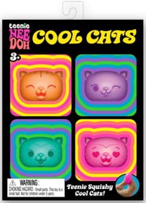 Teenie Cool Kitten, Satisfying Shaped Sensory Toys, 4 pack Multiple Colors, Children Ages 3+