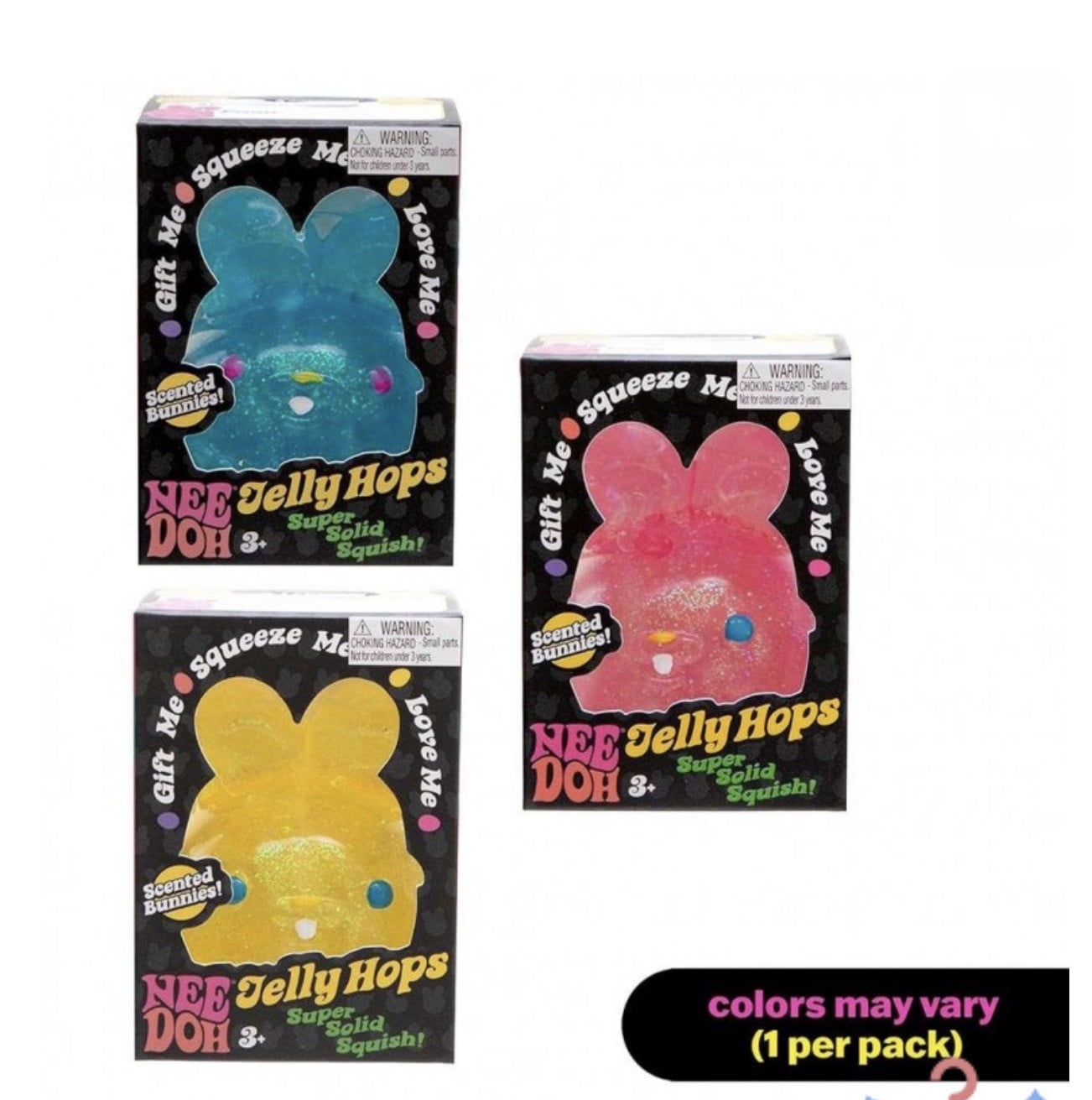 JELLY HOPS SQUISH SENSORY FIDGET BUNNY,SCENTED, 1 COLOR CHOSEN AT RANDOM