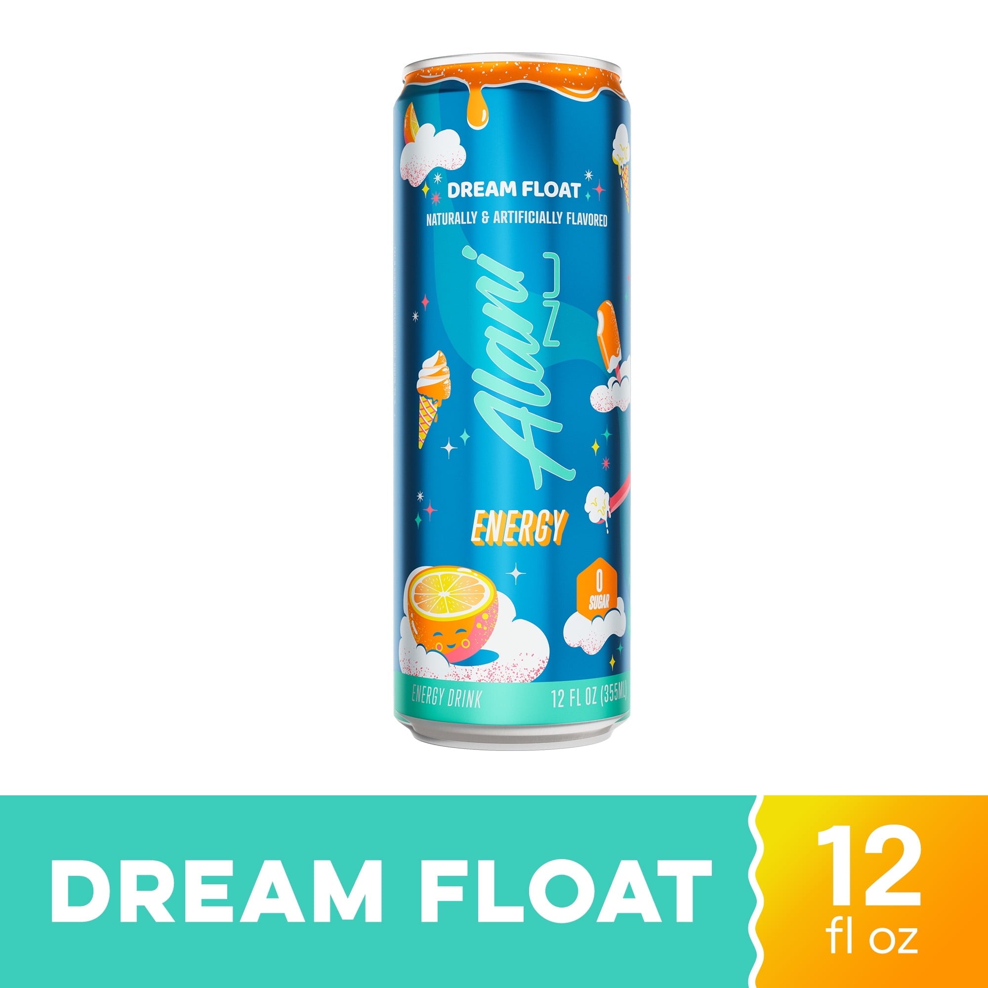 Pack of 2 Nu Sugar Free Energy Drink, Dream Float, 12 fl oz, Can, 200mg Caffeine