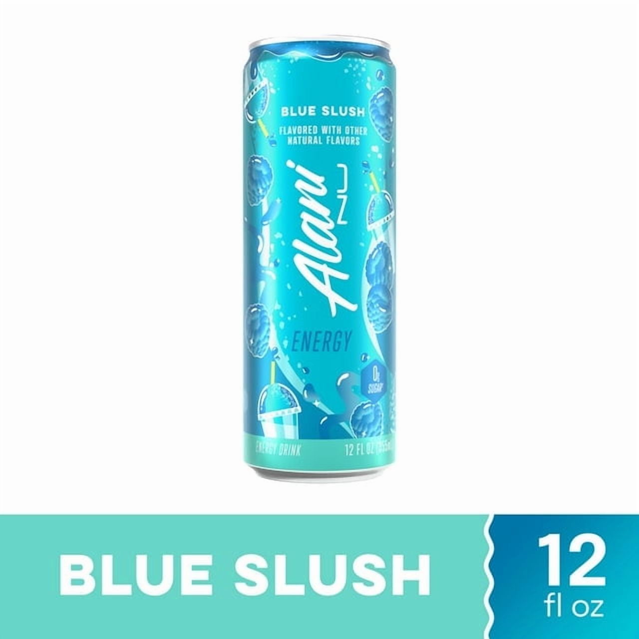 Sugar Free Energy Drink, Blue Slush, 12 fl oz, Can, 200mg Caffeine (pack of 6)