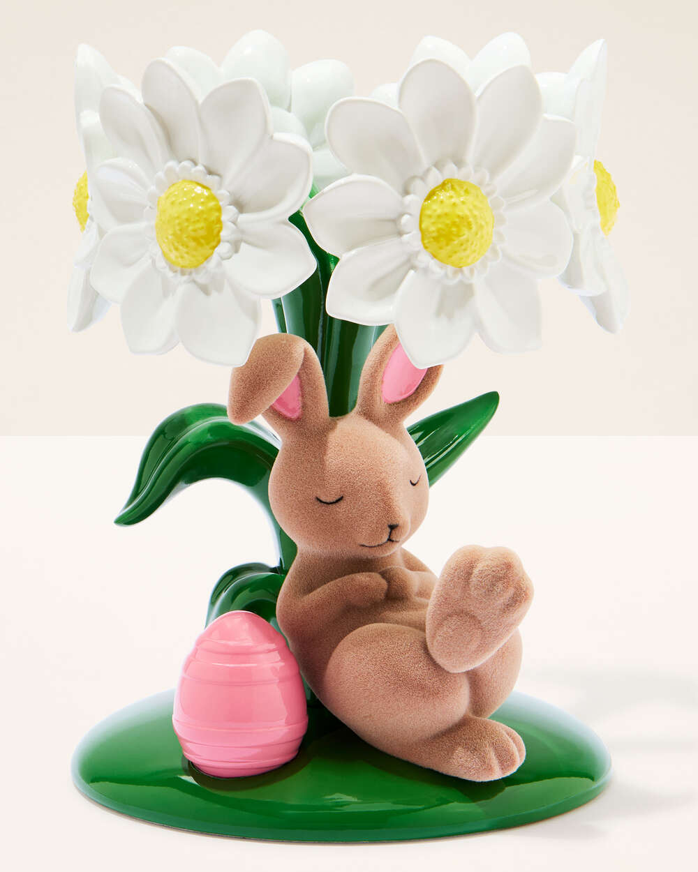 Bunny Bouquet Pedestal 3-Wick Candle Holder
