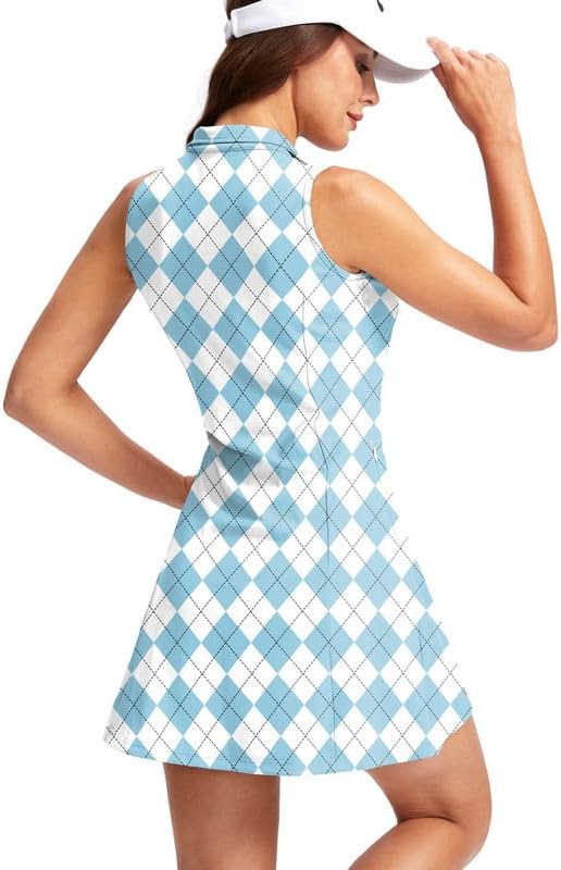 Blue Plaid A-Line Mini Dress TH16 - Image 2