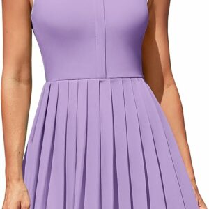 Lilac Zip Up Pleated Workout Dress TH36