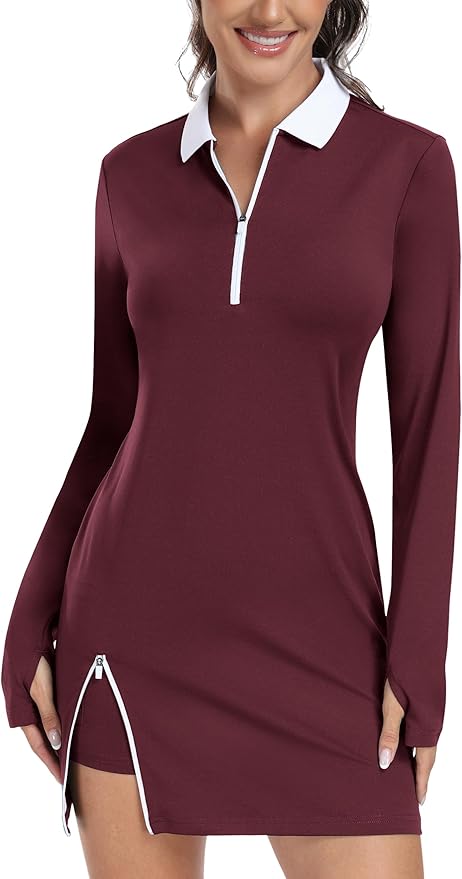 Long Sleeve Workout Athletic Dress TH19
