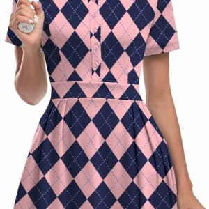 Pink Plaid Athletic Pleated Dress TH26