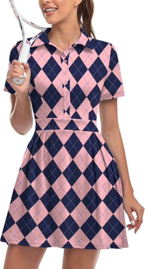 Pink Plaid Athletic Pleated Dress TH26